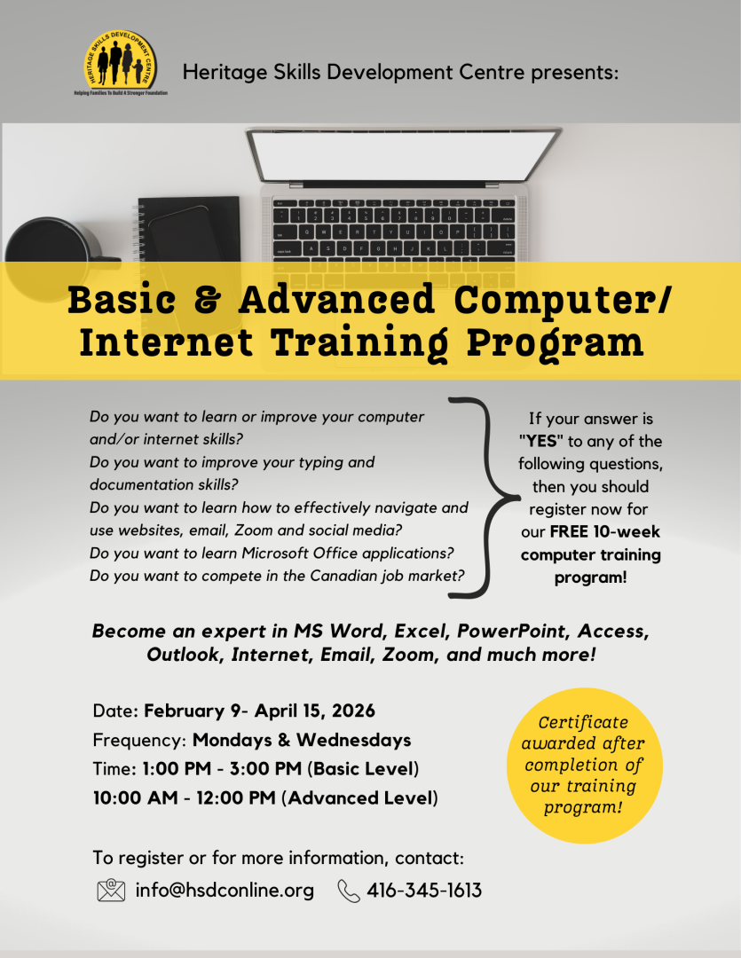 Computer Center Training Form Computer Training Program - Basic & Advanced – HSDC